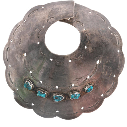 40's-50's Navajo Ponytail holder Silver and turquoise hair piece