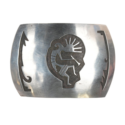 Vintage Sterling Kokopelli overlay belt buckle