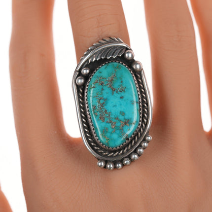 sz7.5 c1970's Orville Tsinnie (1943-2017) Navajo silver and turquoise ring