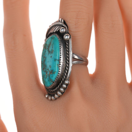 sz7.5 c1970's Orville Tsinnie (1943-2017) Navajo silver and turquoise ring