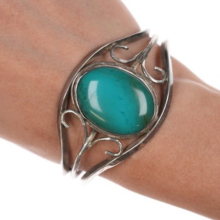 6 5/8" Gem Silica Southwestern sterling cuff bracelet