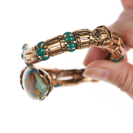 Retro Roberto Cavalli Italian Turquoise snake clamper bangle