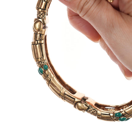 Retro Roberto Cavalli Italian Turquoise snake clamper bangle