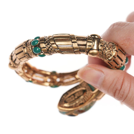 Retro Roberto Cavalli Italian Turquoise snake clamper bangle