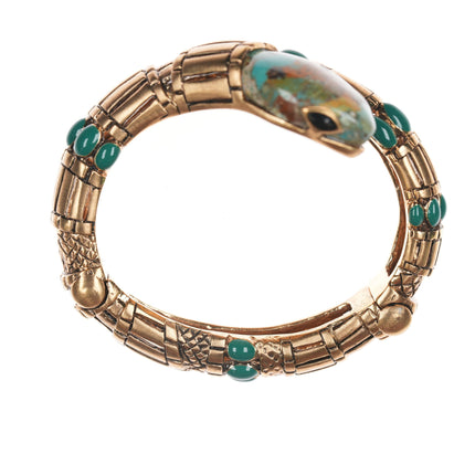 Retro Roberto Cavalli Italian Turquoise snake clamper bangle