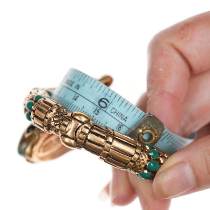 Retro Roberto Cavalli Italian Turquoise snake clamper bangle