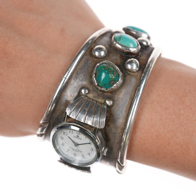 5.75" Dee Morris Navajo wide band ladies watch cuff bracelet