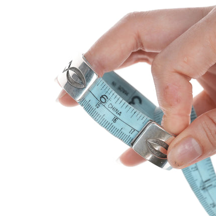 6.75" 14k/Sterling Jennifer Curtis Navajo Heavy Stamped bracelet - Estate Fresh Austin