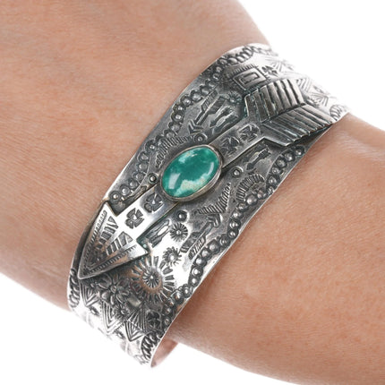 6.75" 1940's Fred Harvey Era Sterling Arrow cuff bracelet - Estate Fresh Austin