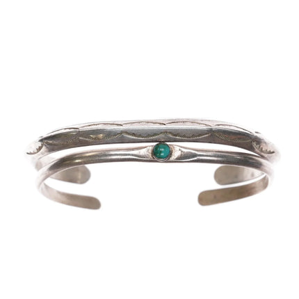 6.75" 2 Vintage Navajo sterling stacking cuff bracelets - Estate Fresh Austin