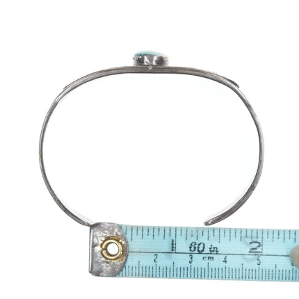 6.75" 30's-40's Navajo silver and turquoise bracelet with stars stampings - Estate Fresh Austin