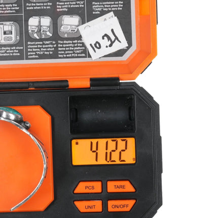 6.75" 40's-50's Navajo silver cuff bracelet with 3 turquoise - Estate Fresh Austin