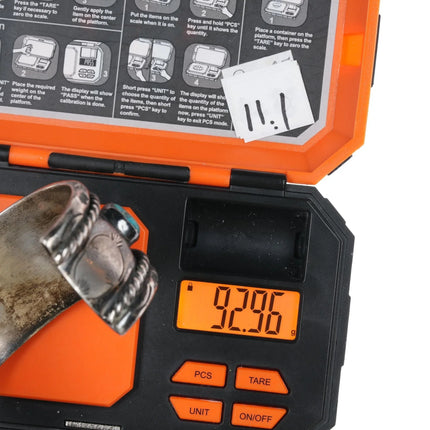 6.75" 50's-60's Native American silver and turquoise heavy cuff bracelet - Estate Fresh Austin