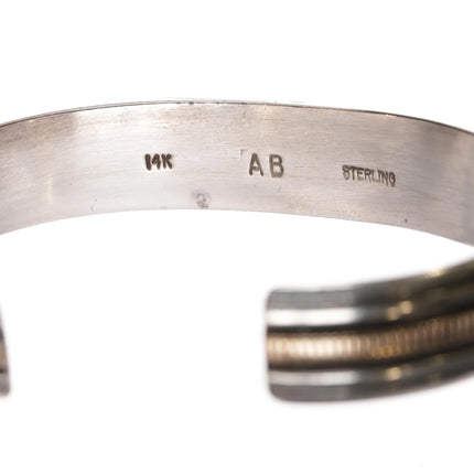 6.75" AB Navajo 14k/Sterling Sugilite cuff bracelet - Estate Fresh Austin