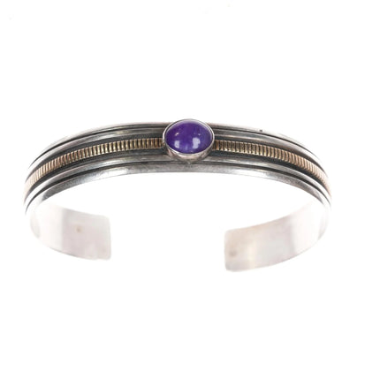 6.75" AB Navajo 14k/Sterling Sugilite cuff bracelet - Estate Fresh Austin