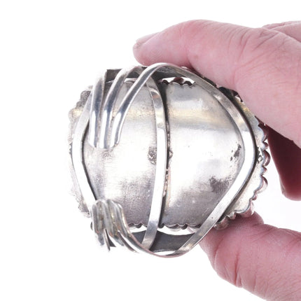 6.75" Bennie Bowekaty Zuni Sterling silver Turquoise, coral cuff bracelet - Estate Fresh Austin