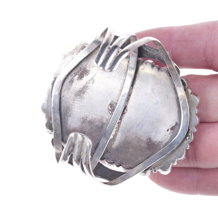 6.75" Bennie Bowekaty Zuni Sterling silver Turquoise, coral cuff bracelet - Estate Fresh Austin