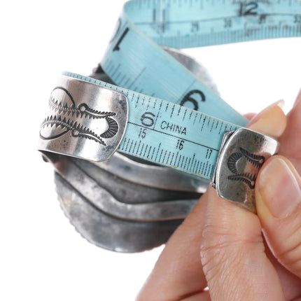 6.75" c1940's large Navajo sterling and turquoise cuff bracelet - Estate Fresh Austin