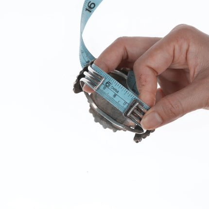 6.75" c1940's Zuni Cluster turquoise and silver cuff bracelet - Estate Fresh Austin