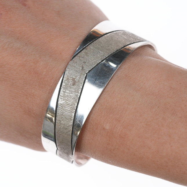 6.75" CAA Southwestern Modernist sterling Cuff bracelet - Estate Fresh Austin