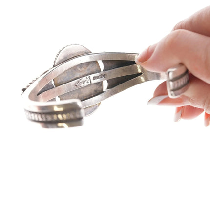 6.75" Calvin Martinez Navajo Sterling and turquoise bracelet - Estate Fresh Austin