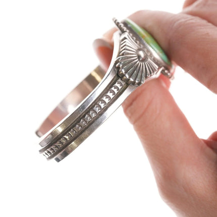 6.75" Calvin Martinez Navajo Sterling and turquoise bracelet - Estate Fresh Austin