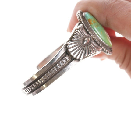 6.75" Calvin Martinez Navajo Sterling and turquoise bracelet - Estate Fresh Austin