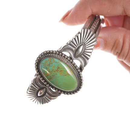 6.75" Calvin Martinez Navajo Sterling and turquoise bracelet - Estate Fresh Austin