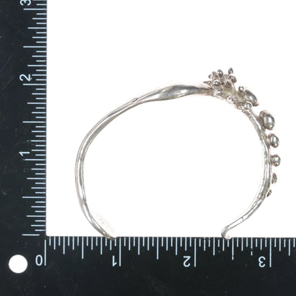 6.75" Carl Tasha (1943-2006) Brutalist sterling cuff bracelet - Estate Fresh Austin