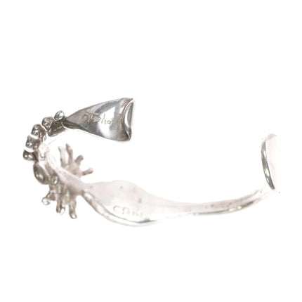 6.75" Carl Tasha (1943-2006) Brutalist sterling cuff bracelet - Estate Fresh Austin