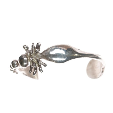 6.75" Carl Tasha (1943-2006) Brutalist sterling cuff bracelet - Estate Fresh Austin