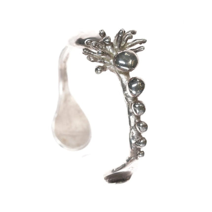 6.75" Carl Tasha (1943-2006) Brutalist sterling cuff bracelet - Estate Fresh Austin