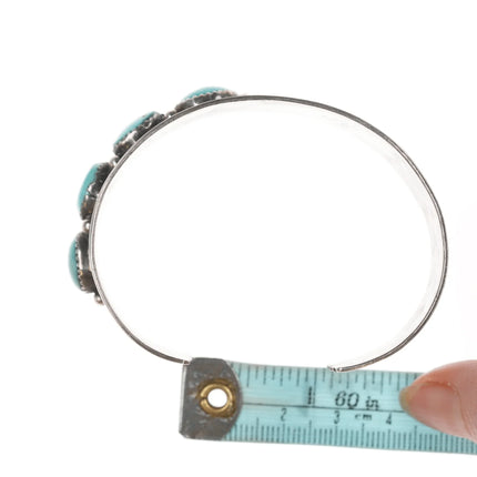 6.75" Cecil Ashley Navajo silver overlay and turquoise cuff bracelet - Estate Fresh Austin