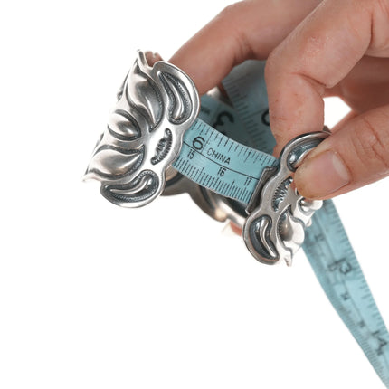 6.75" Cody Sanderson Navajo Heavy Repousse silver cuff bracelet - Estate Fresh Austin