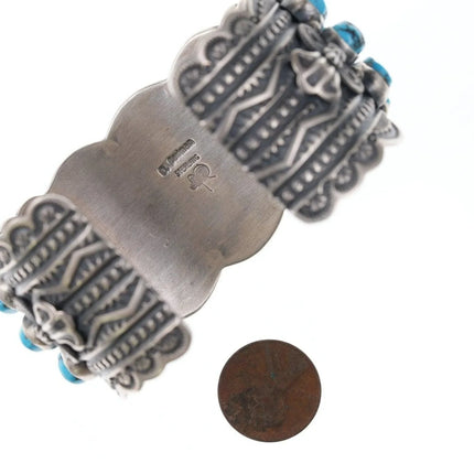 6.75" Darrell Cadman-Navajo Kingman Turquoise sterling silver cuff bracelet - Estate Fresh Austin