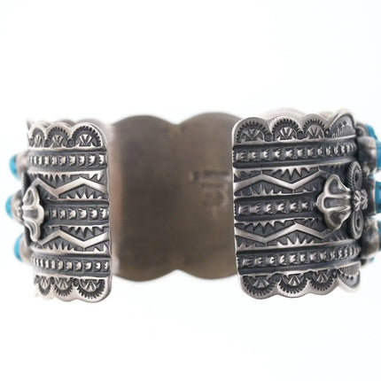 6.75" Darrell Cadman-Navajo Kingman Turquoise sterling silver cuff bracelet - Estate Fresh Austin
