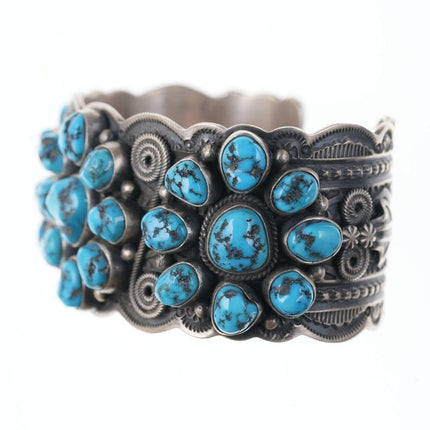 6.75" Darrell Cadman-Navajo Kingman Turquoise sterling silver cuff bracelet - Estate Fresh Austin