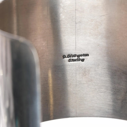 6.75" Darren Livingston Navajo sterling white buffalo cuff bracelet - Estate Fresh Austin