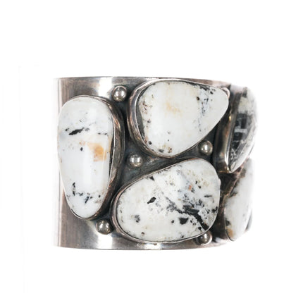 6.75" Darren Livingston Navajo sterling white buffalo cuff bracelet - Estate Fresh Austin