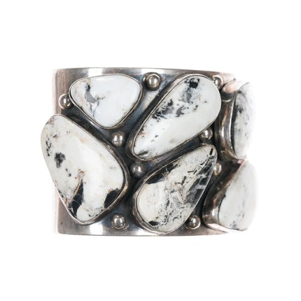6.75" Darren Livingston Navajo sterling white buffalo cuff bracelet - Estate Fresh Austin
