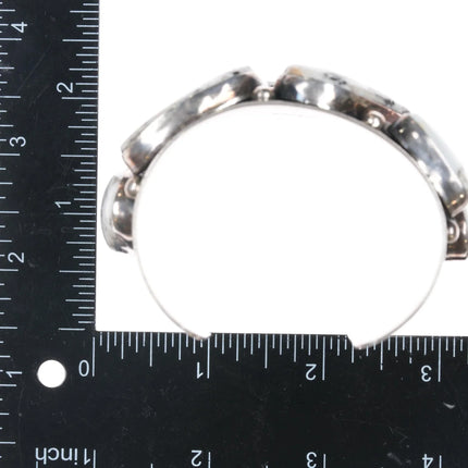 6.75" Darren Livingston Navajo sterling white buffalo cuff bracelet - Estate Fresh Austin