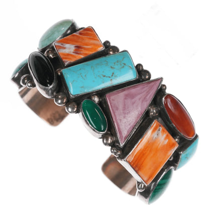 6.75" Garcia Sterling Multi-stone cuff bracelet - Estate Fresh Austin