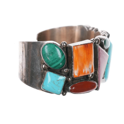 6.75" Garcia Sterling Multi-stone cuff bracelet - Estate Fresh Austin