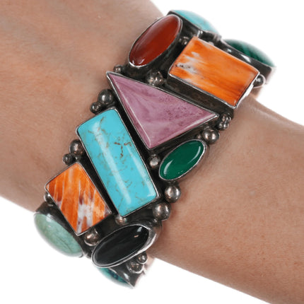 6.75" Garcia Sterling Multi-stone cuff bracelet - Estate Fresh Austin
