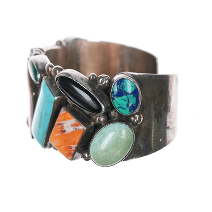 6.75" Garcia Sterling Multi-stone cuff bracelet - Estate Fresh Austin