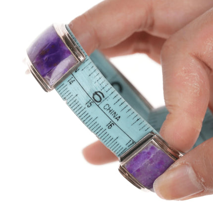 6.75" Harold Smith Navajo Sugilite inlaid sterling cuff bracelet - Estate Fresh Austin