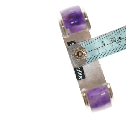 6.75" Harold Smith Navajo Sugilite inlaid sterling cuff bracelet - Estate Fresh Austin