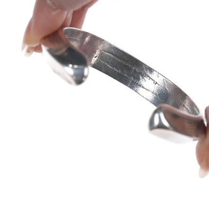 6.75" Heavy vintage Ingot Silver Navajo Carinated cuff bracelet - Estate Fresh Austin