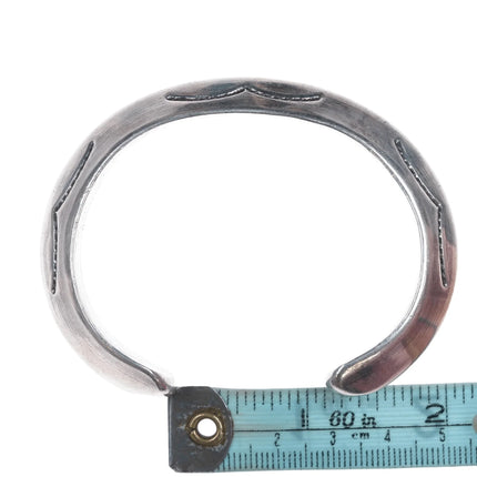 6.75" Heavy vintage Ingot Silver Navajo Carinated cuff bracelet - Estate Fresh Austin