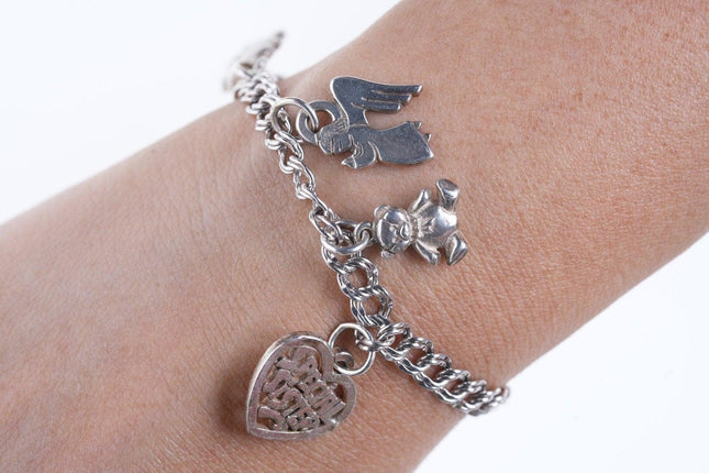 6.75" James Avery Sterling silver Charm bracelet with lots of charms - Estate Fresh Austin